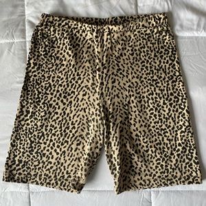 Size S Tan & Black Cheetah Print Biker Shorts